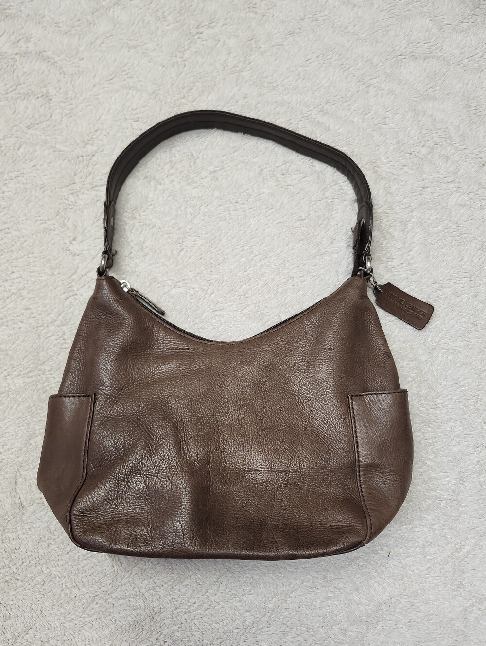 • St. John's Bay Genuine Leather Shoulder Handbag Purse Brown